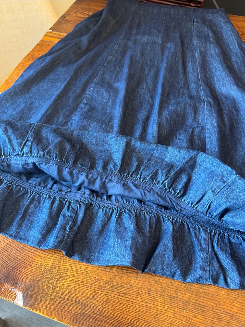 Anthropologie Denim A-Line balloon bottom Dress Women’s size 6 - Picture 5 of 9